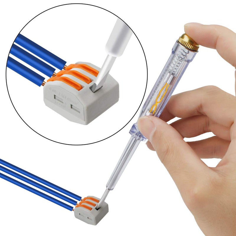 XHF2018 50 Pcs 222-413 Conductor Combination Compact Wire Connectors 3 Port Fast Connection Terminal 28-12 AWG Suitable for Multiple Types of Wires - Image 4